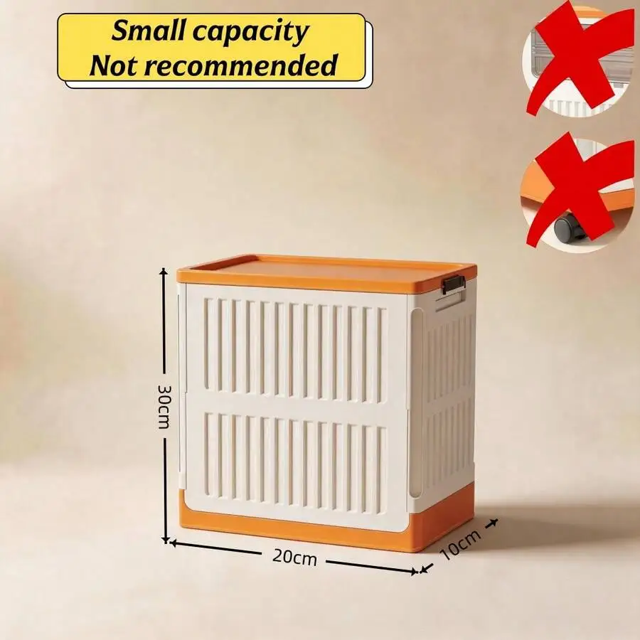 Extra-Large Mobile Collapsible Storage Bin/Lidded Storage Bins (40/20 Gallon) With 4 Lockable Swivel Wheels; Ideal For Storing C