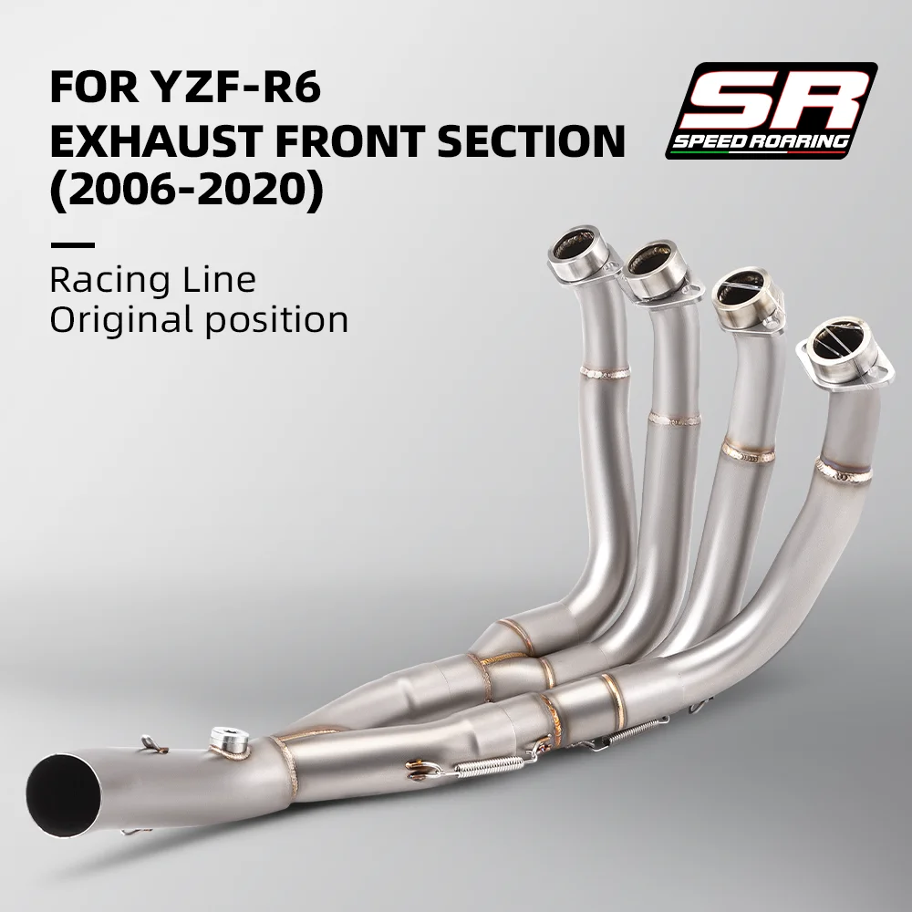 Modified motorcycle exhaust silencer, front headrest system, Full Link Pipe motorcycle exhaust for YZF R6 2006-2020, connect or