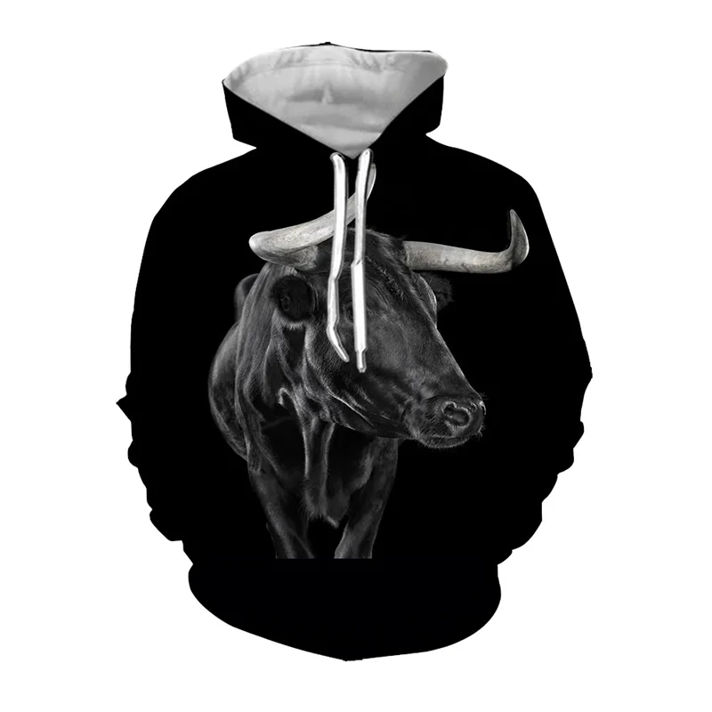 3D Printed Spanish Bullfights Hoodies For Men North African Bull Graphic Sweatshirts Casual Hooded Loose Long Sleeves Pullovers