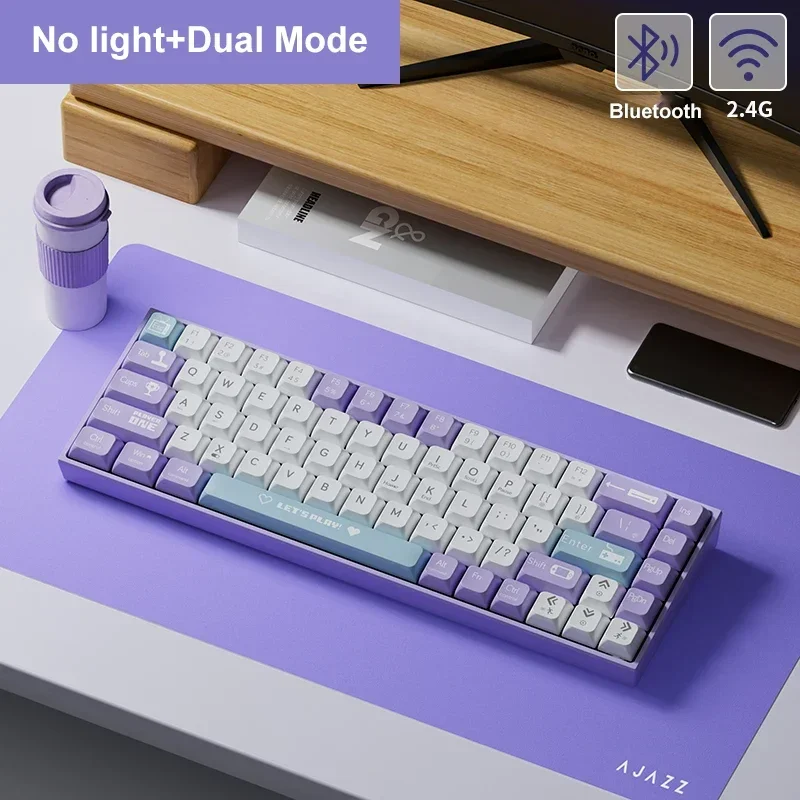 Ajazz ak680 teclado mecânico com fio arco-íris luz abs keycap 68 teclas teclado gamer troca quente junta personalizada para computador portátil