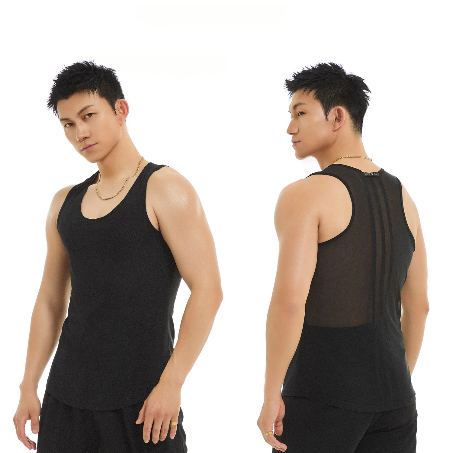 

New Latin Dance Practice Tops For Men Mesh Vest Chacha Rumba Tango Adult Male Modern Shirts Latin Performance Costumes DQS19693