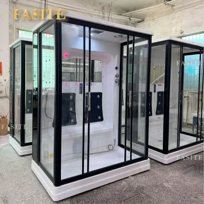 For Hotel Double Steam Room Dry Wet Separation Integrated Shower Bath Cabin with Steam Generator Modern Bathroom Spa Suite