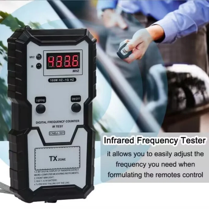 Car Remote Keys Infrared Frequency Tester 100M-1GHZ 4-bit Digital Electronic Infrared BJ-501 Frequence Measuring Instrument