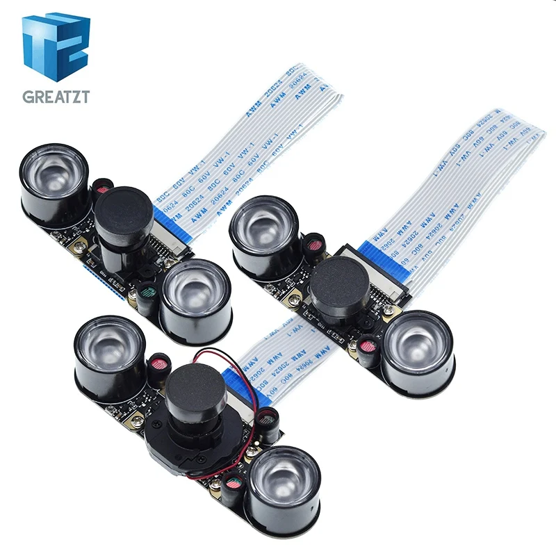 Raspberry Pi 4 Night Vision Fisheye Camera 5MP OV5647 70/95/160 Degree Focal Adjustable Camera  for Raspberry Pi 3 Model B Plus