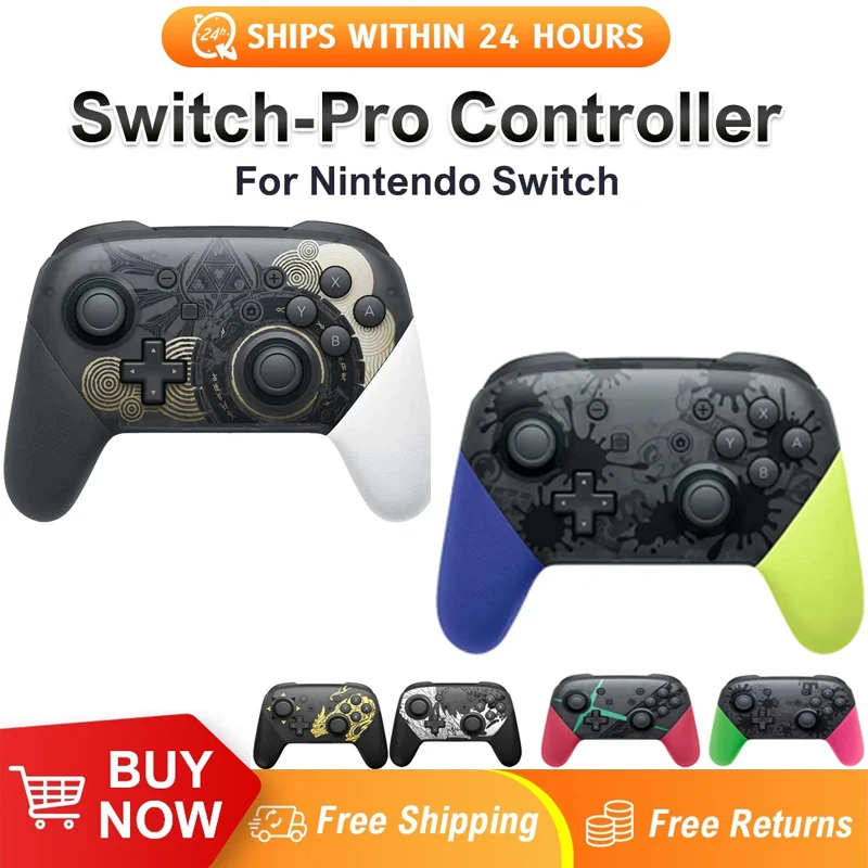 

Wireless Bluetooth Gamepad for Switch Pro Controller Wake Function Joystick 6-Axis Gyro Handle HD Vibration for PC Game Console