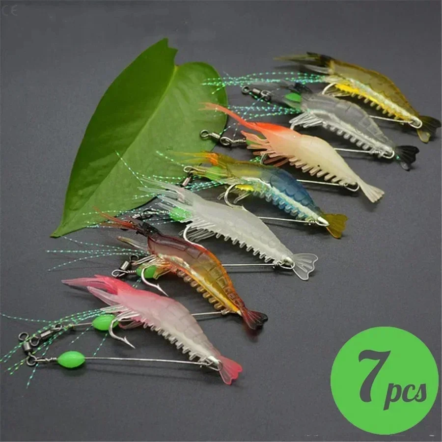 3pcs/7pcs Shrimp Lures Fishing Lures Artificial Fishing Bait Isca Artificial  Ascesorios Pesca image 3