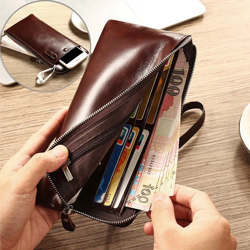 New Mens Wallets Classic Long Style Card Holder Male Purse High Quality Zipper Large Capacity Phone Wallet for Men and Women