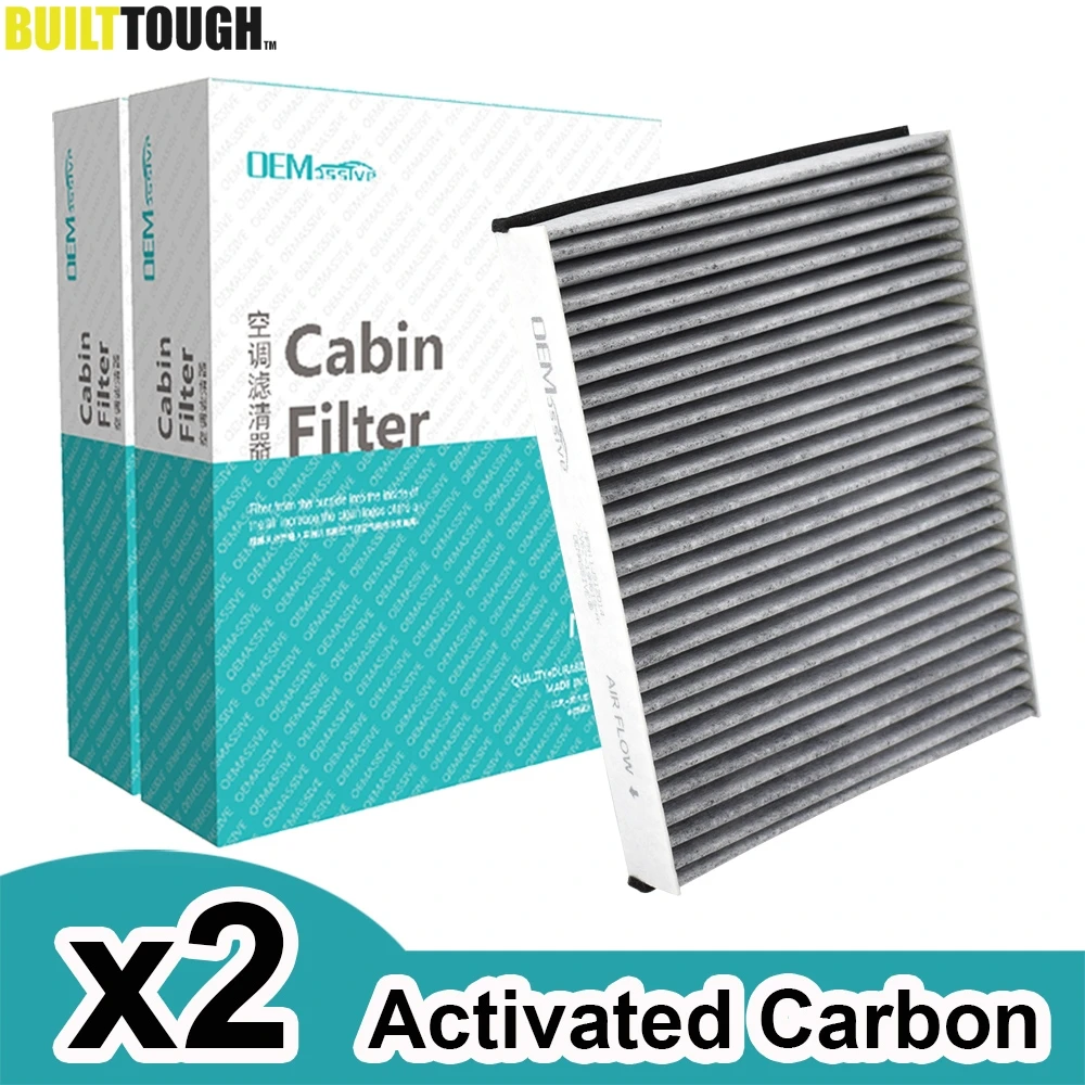 2x Car Pollen Cabin Air Conditioning Filter Activated Carbon CV6Z-19N619-A For Ford C-Max 2 Escape Kuga Focus 3 Transit Connect