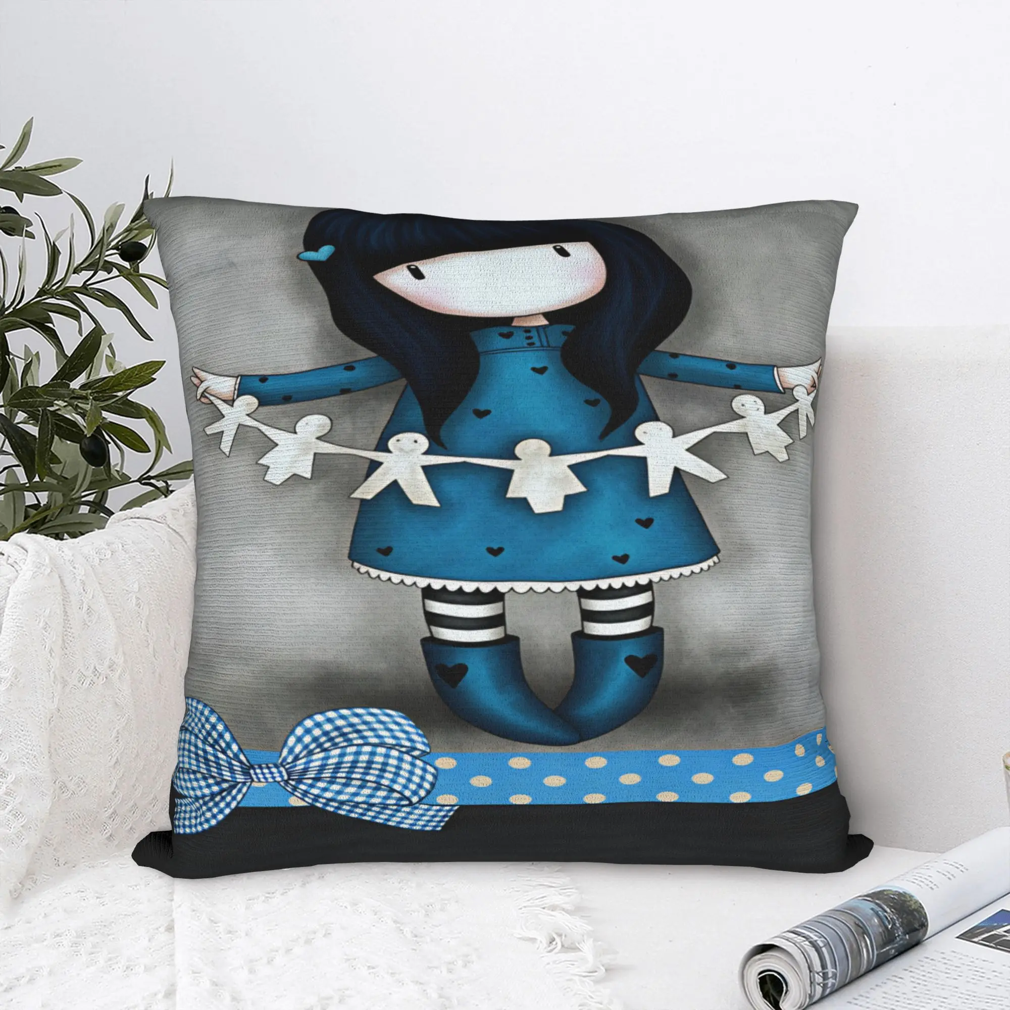 Cartoon Girl Santoro Gorjuss Pillow Case  Kawaii Pillow Cover Soft Pillowcases For Living Room Bed Chair