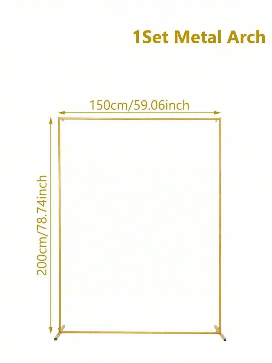1 Set 200*200cm/300*300cm/150*200cm Square Metal Balloon Arch Frame, Wedding Arch, Rectangular Backdrop Stand For Anniversary, W