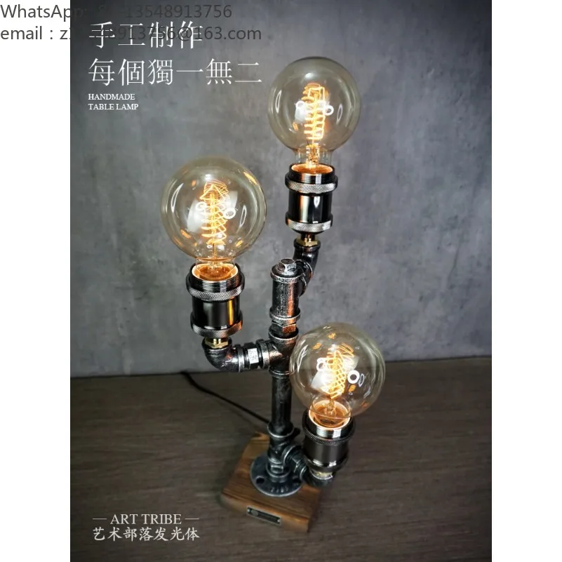 Creative Vintage Industrial Style Table Lighting Warm Ambient Desktop Lighting for Study Bedroom Bar Counter