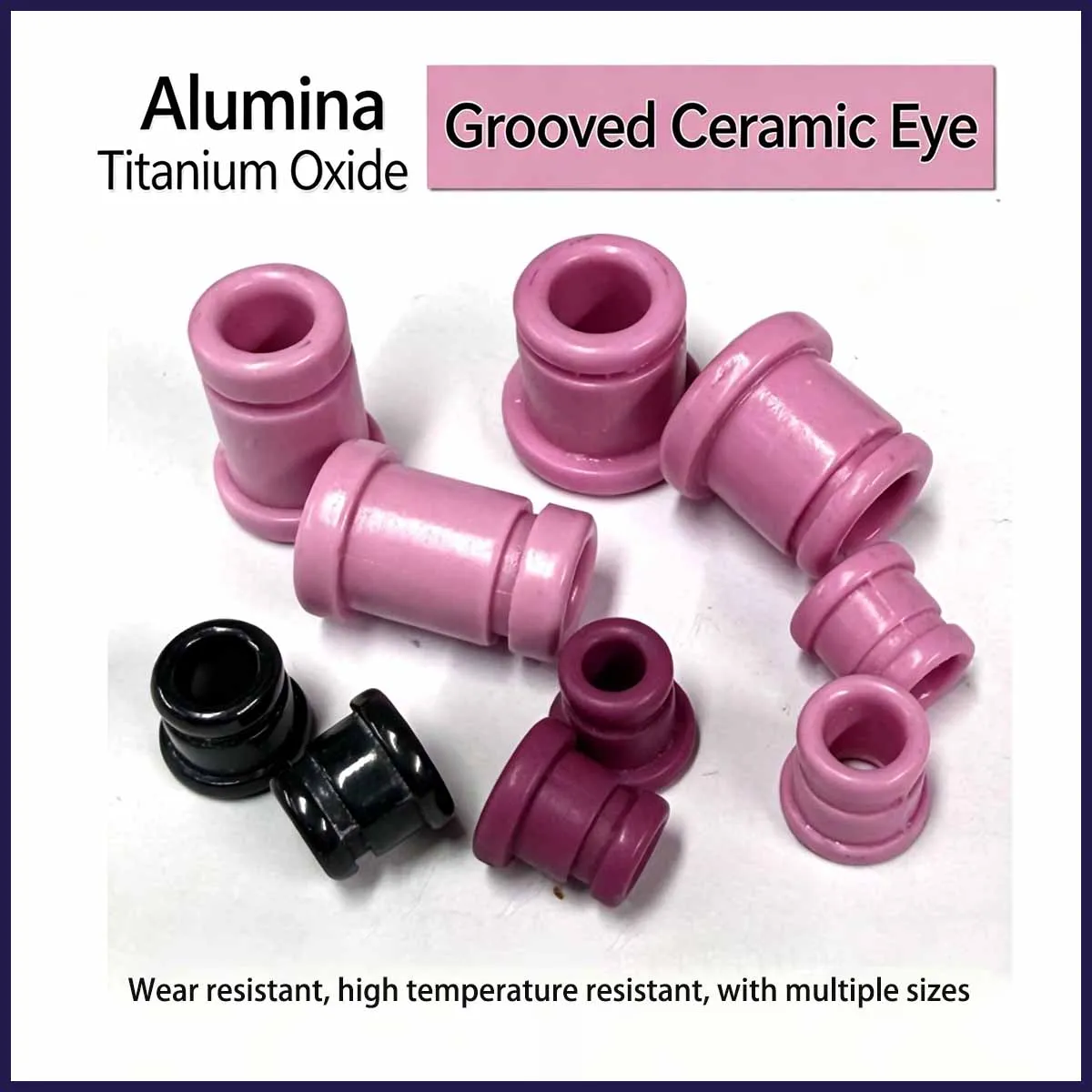 Slotted 95% Alumina Ceramic Wire Guides,High Wear-Resistant Grooved Porcelain Eyelets for Textile Machinery