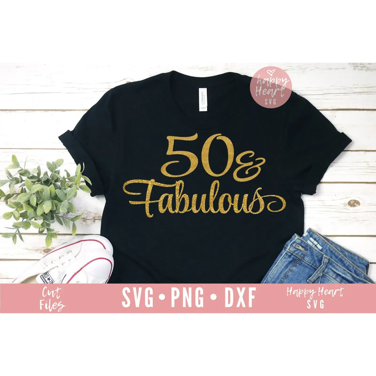 50 and Fabulous SVG 50th Birthday T Shirt Design Fifty Cut File DXF PNG Instant Download for Cricut Silhouette vintage Washed