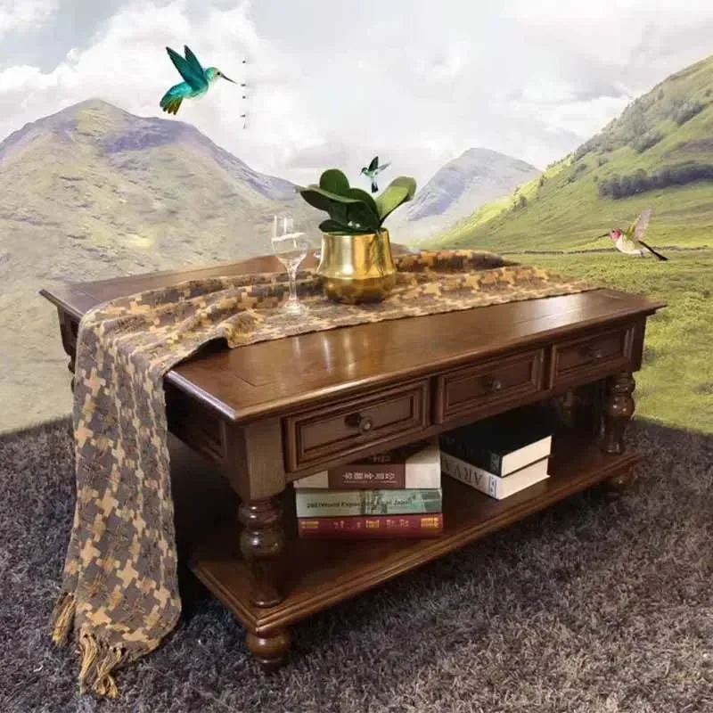Unique Waterproof Coffee Table Simple Square Modern Balcony Side Table Nordic Wood Minimalist Tavolino Da Salotto Furniture