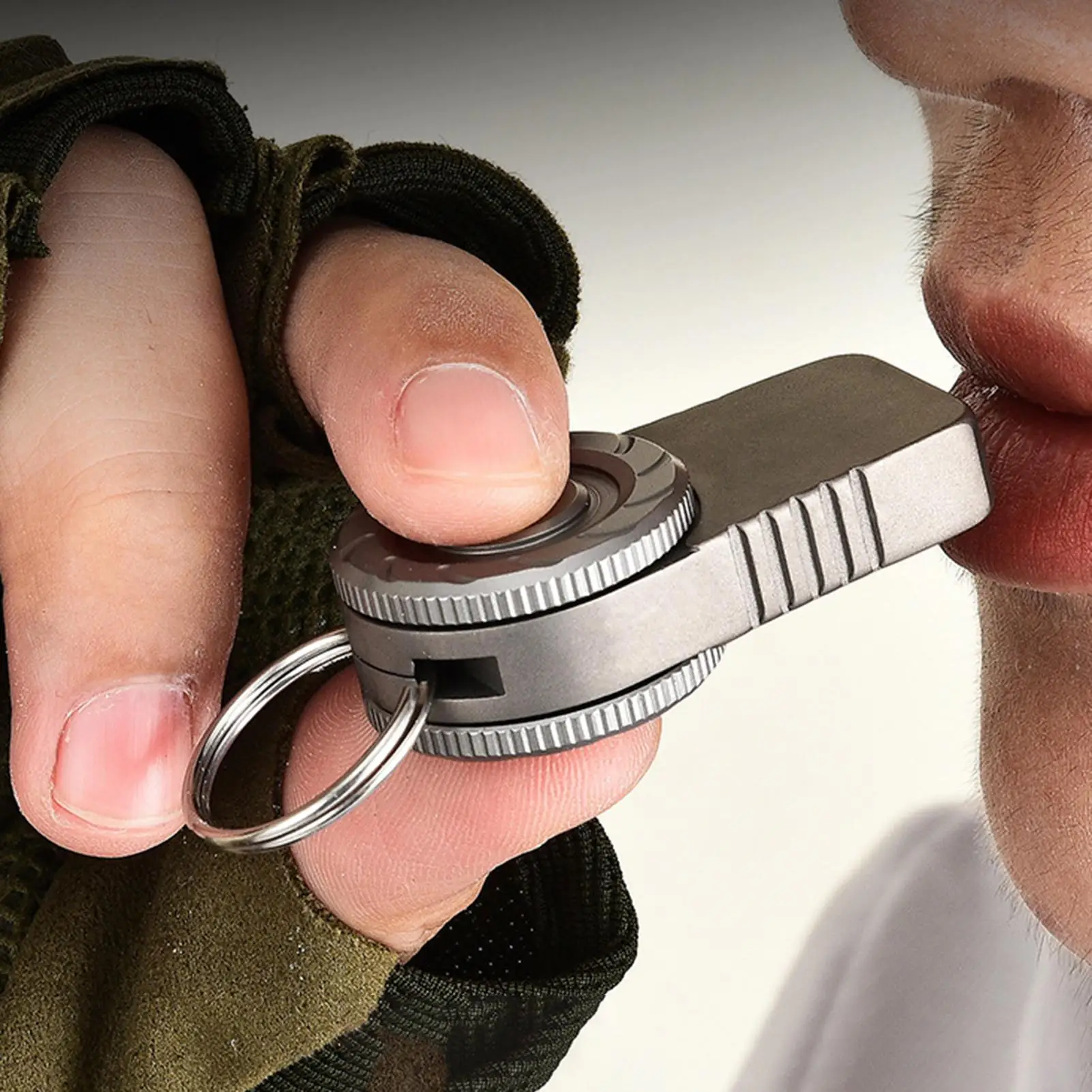 

Titanium Alloy Survival Whistle Keychain Loud Emergency Signals Multifunctional Tool For Outdoor Hiking Camping Hunting Kayaking