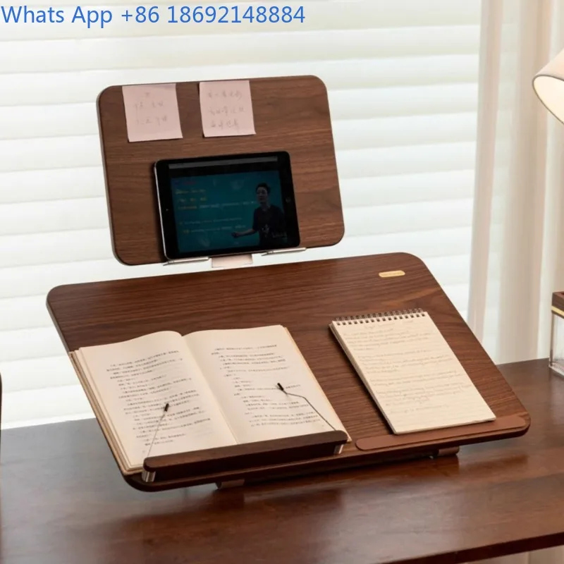 Desktop Bookshelf Reading Rack Double-layer Writing Board Reading Book Study Stand Postgraduate Exam Wooden Reading Bookshelf