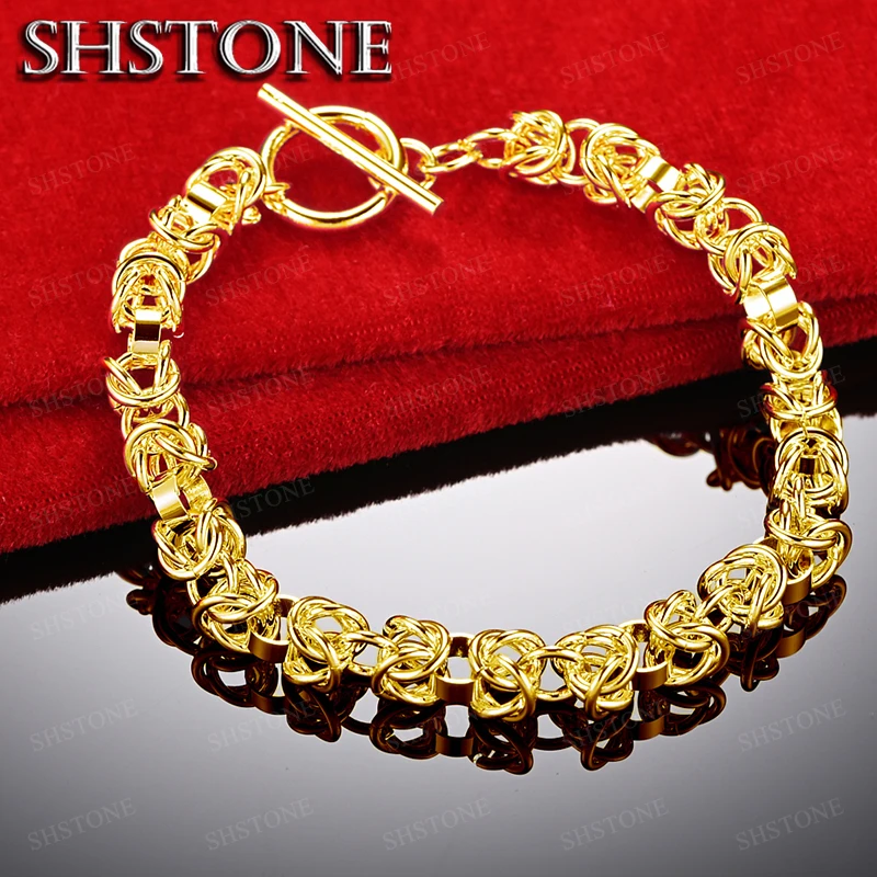 Promotions 18K Gold 20cm Chain Beautiful Multiple Circles Bracelets Men Woman Party Wedding Birthday Charm Jewelry