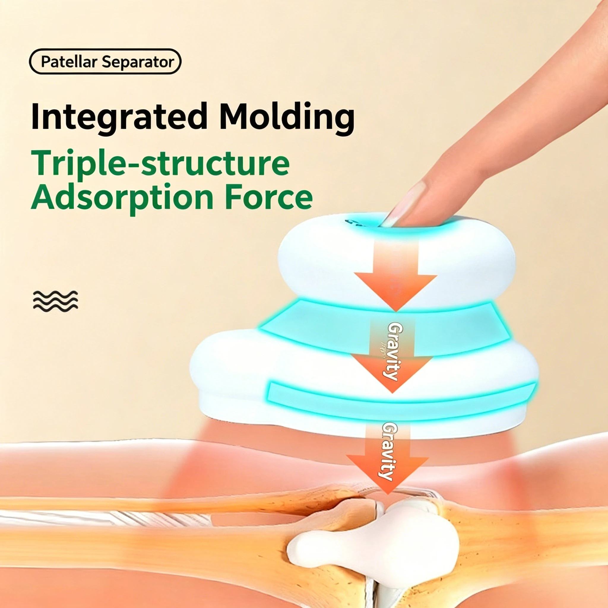 Patellar Separator - Knee Joint Sliding Aid for Meniscus, Ligament, Patellar Tendon & Bursa Rehabilitation