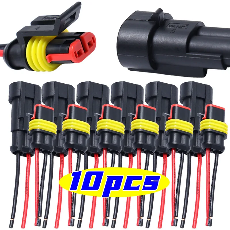 

2-контактные водонепроницаемые автоматические мужские и женские электрические разъемы, вилка с проводом для автомобиля, мотоцикла, скутера, морские аксессуары, инструмент