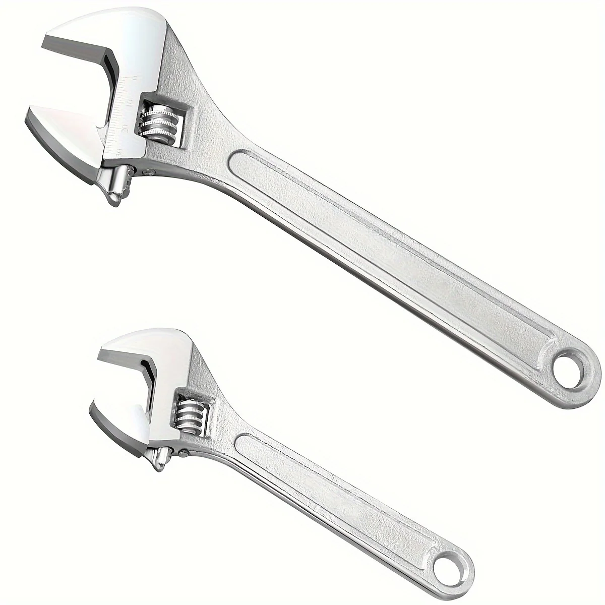 1pc 6/10 Inch Adjustable Wrench Large Opening Long Handle Universal Spanner Carbon Steel Mechanical Workshop Hand Repair Tools