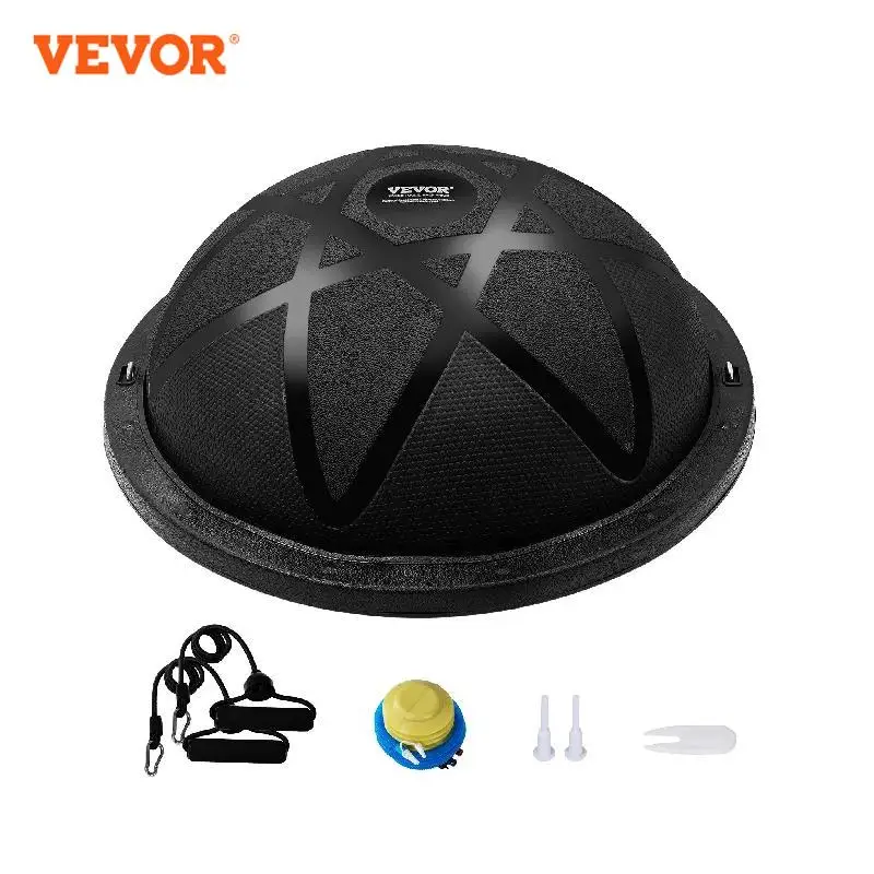 

VEVOR Half Exercise Ball Trainer 23 inch Balance Ball Trainer 660 lbs Capacity Stability Ball Yoga Ball with Resistance Bands