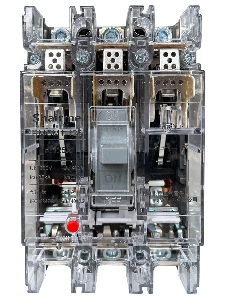 CM1 Molded Case Circuit Breaker 3P Three-phase Four-wire 4P Air Switch Protector 380V Air Switch Transparent