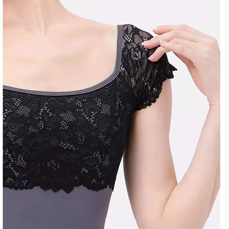 Leotardo de Ballet con espalda descubierta para niñas, Ropa de baile, vestido de bailarina, ropa de ejercicio, traje de gimnasia con cuello cuadrado