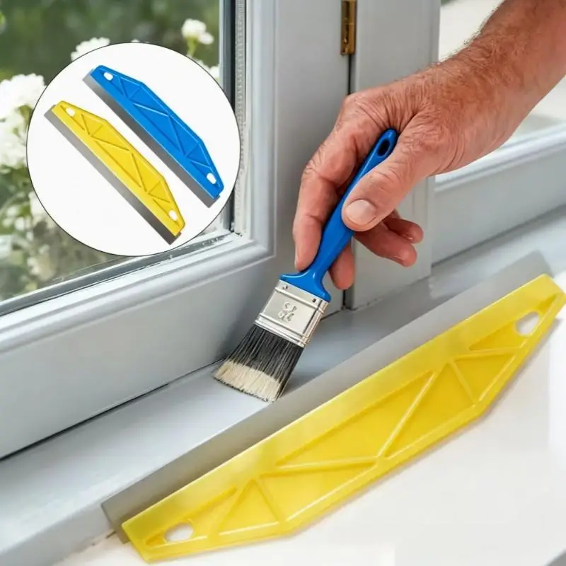 Paint Shield Edger 12 Inch Heavy Duty Yellow Ergonomic Handle for Interior Exterior Wall Painting Renovation Jobs