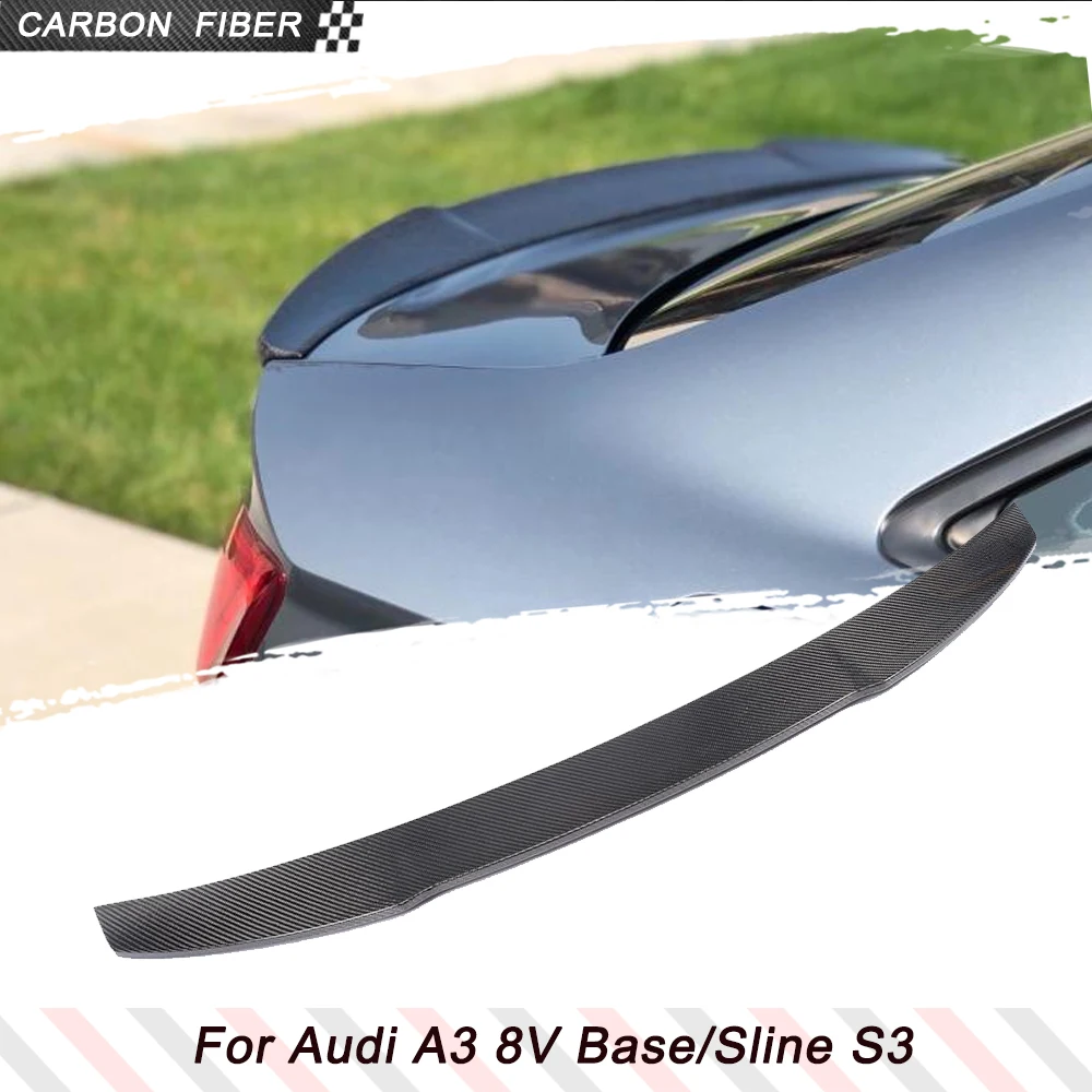 

Углеродное волокно/FRP автомобильный задний гоночный спойлер, крыло для Audi A3 8V Base Sline S3 RS3 Sedan 2013-2019, заднее крыло багажника, автомобильный Стайлинг