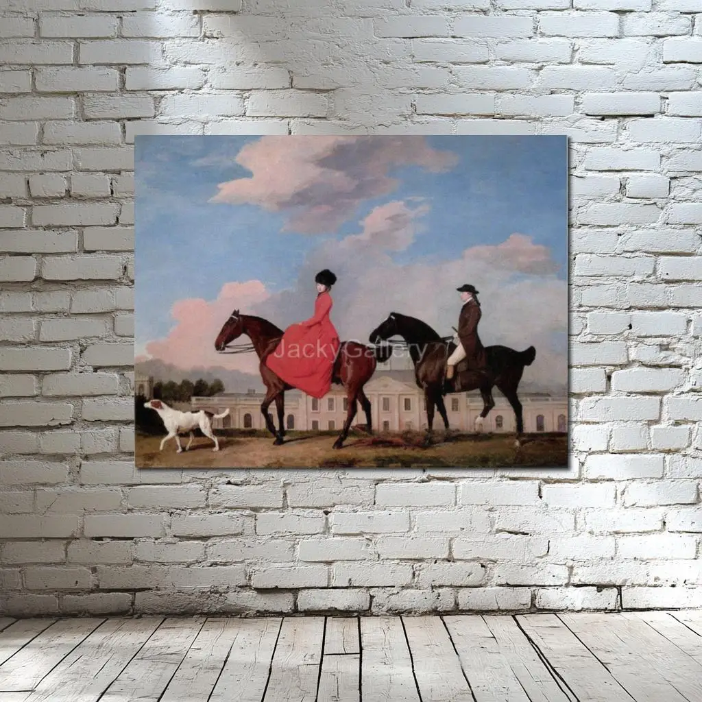 جورج ستوبز جون صوفيا موسترز ركوب زيت قاعة كولويك على قماش المناظر الطبيعية اليدوية تحفة لديكور المكتبة