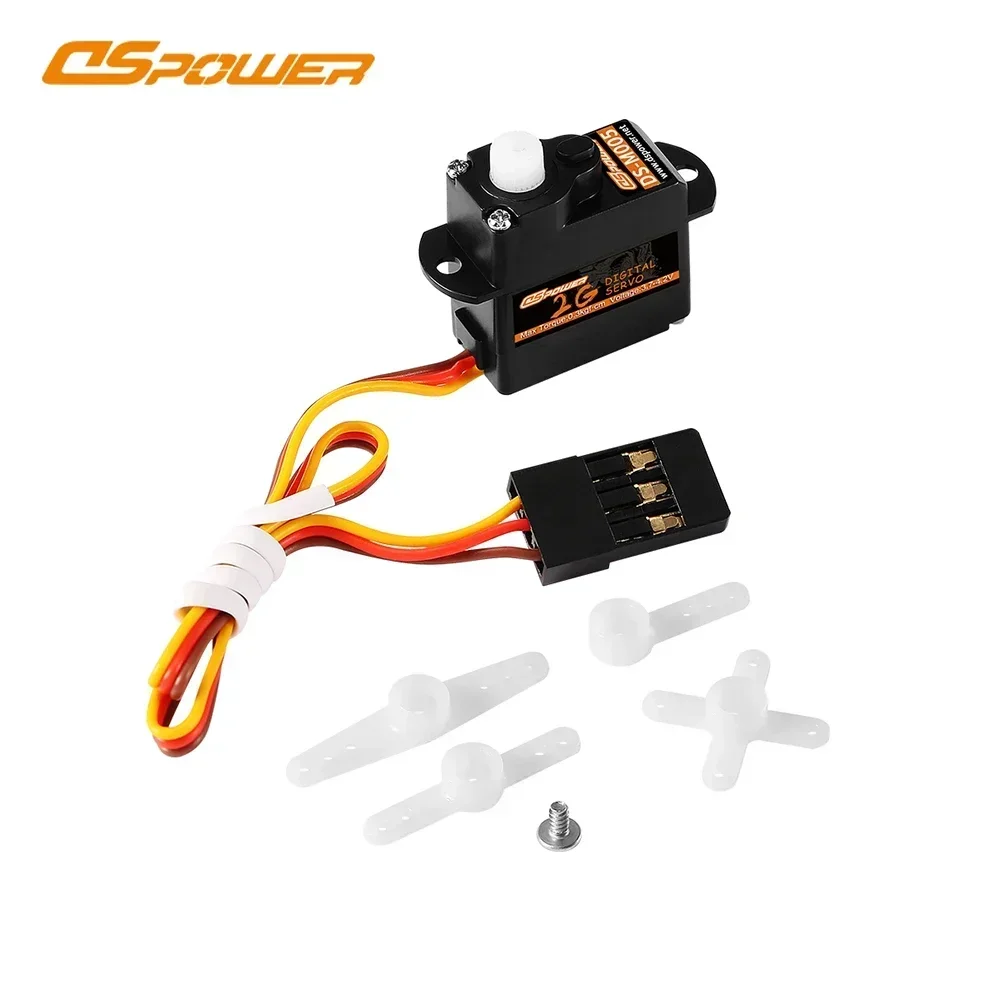 DSPOWER 2G Micro Servo Digital de engranaje de plástico/Metal impermeable para Mini RC Drift Car avión helicóptero de ala fija barco Robot brazo
