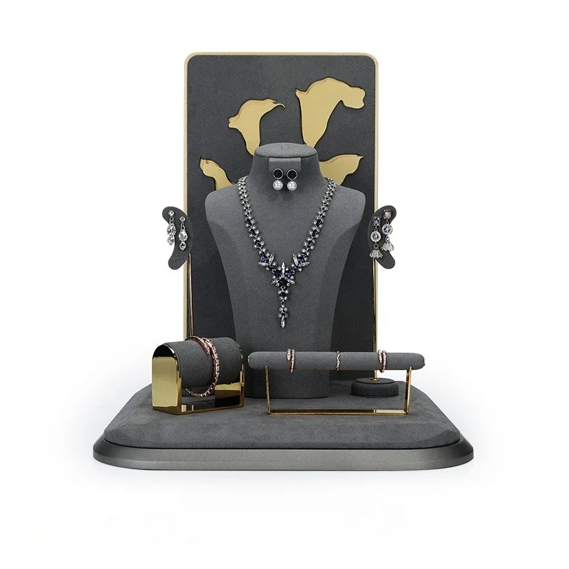 Jewelry display props, microfiber rings, bracelets, necklaces, jewelry display stand, high-end window display racks