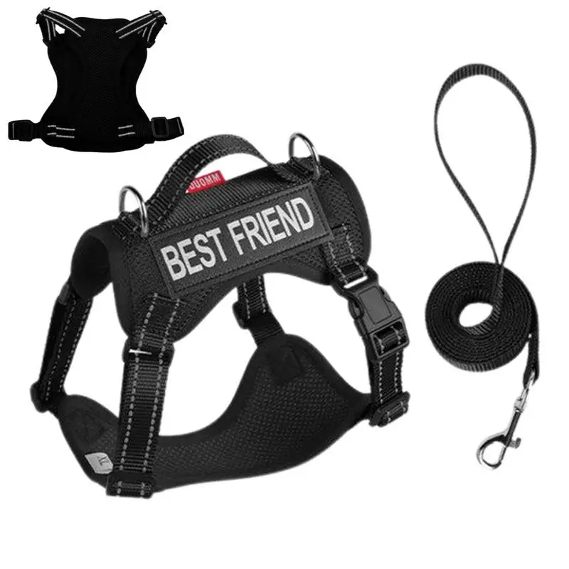 

Cat Harness Set Escape Proof Soft Adjustable Vest Harnesses Lightweight Reflective Strip Training Collar Adjustable Pet Supplies