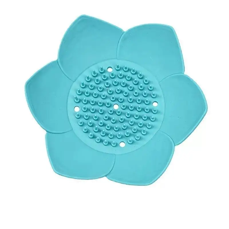 1pcs Bathroom Soap Box Lotus Design Soap Holder Silicone Soap Box Drain Box Bathroom Accessories For Home Use