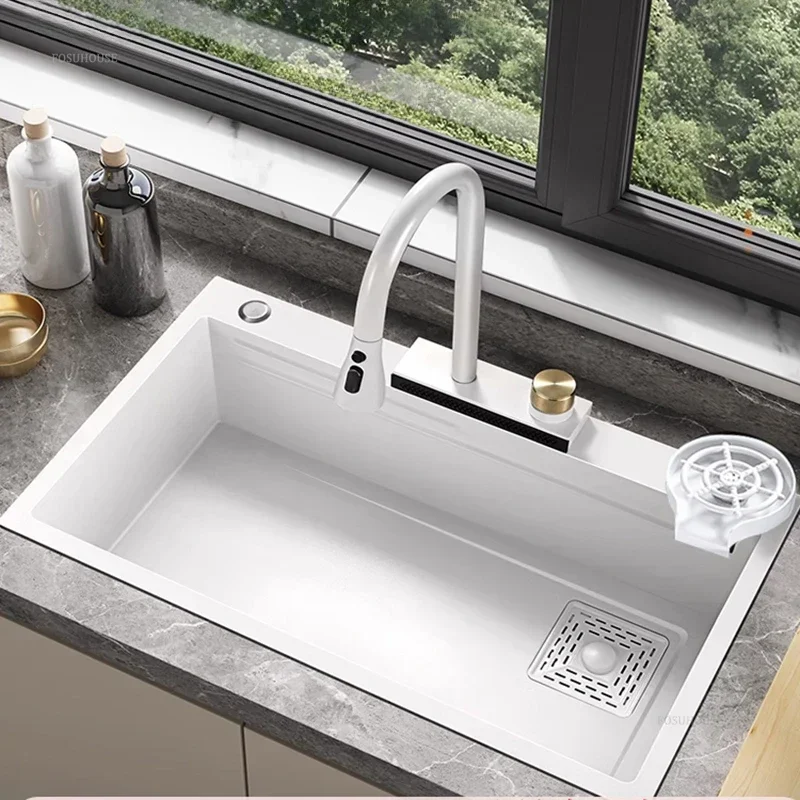 أحواض مطبخ يابانية من الفولاذ المقاوم للصدأ للمقهى، حوض غسيل أكواب مقاوم للخدش، حوض مطبخ متعدد الوظائف للمنزل