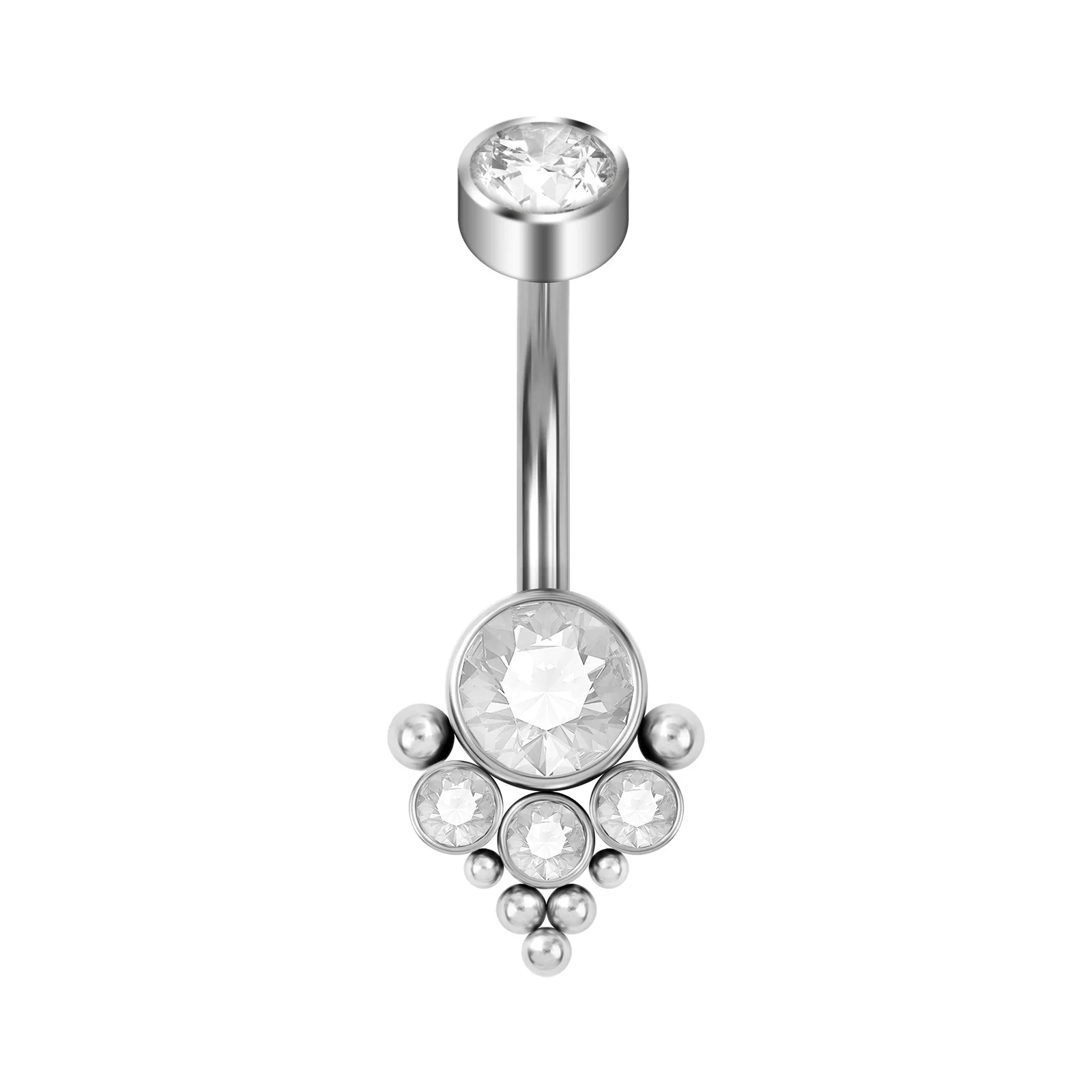 seamoonpiercing Fashionable zircon navel rings belly button ring  piercing jewelry