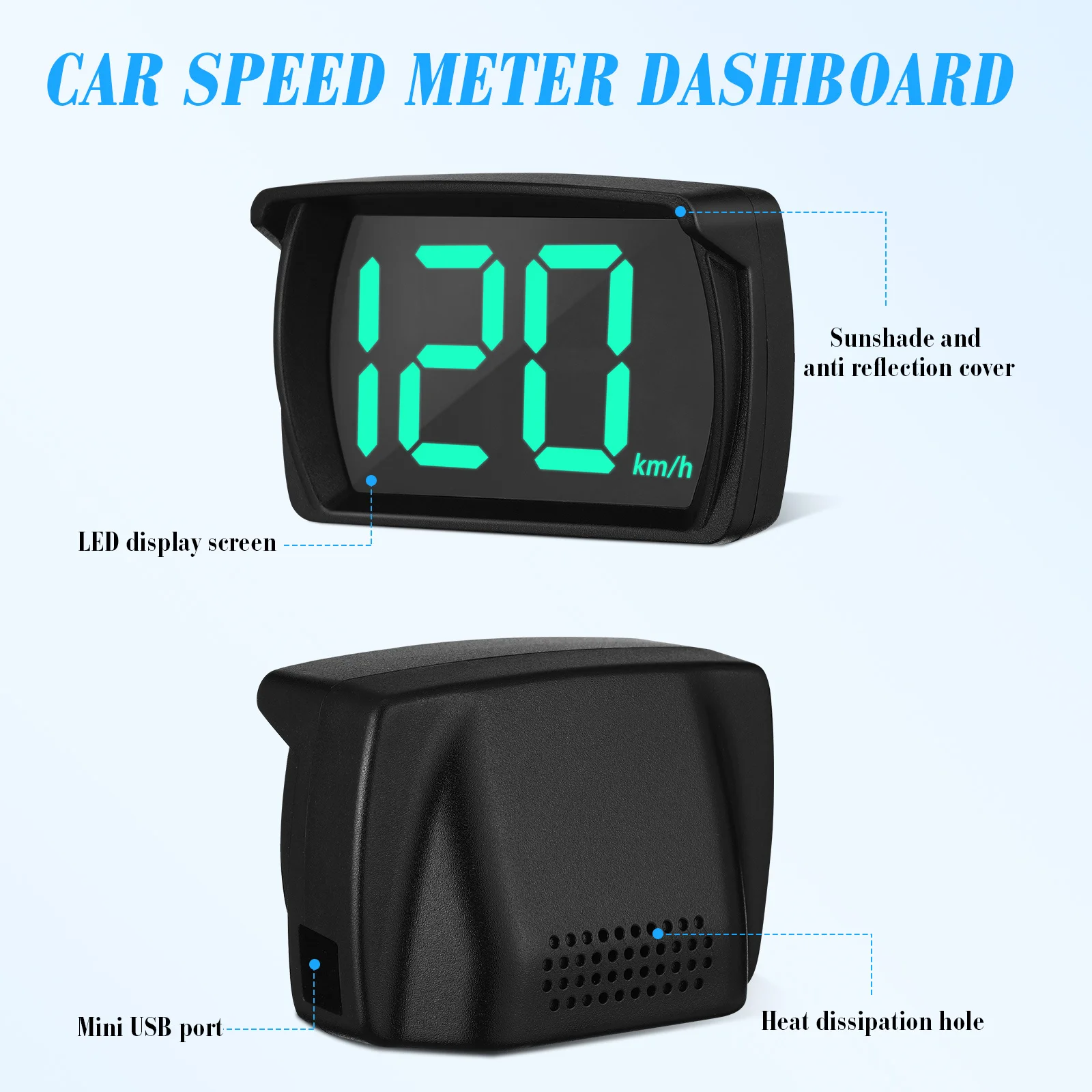 

Car Hud Display High Definition Digital Speed Meter Dashboard Speedometer Display Universal Car Speed Tracker Auto Hud Monitor