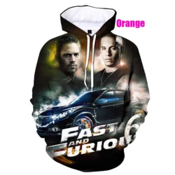 Velozes e Furiosos 3D Print Moletons com capuz para homens e mulheres, Hoodie extragrande, Casaco Unisex, Roupas de moda infantil