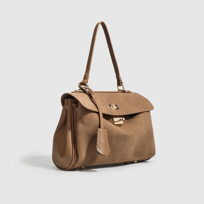 

High end, large capacity tote bag, women's frosted hot item, trendy new commuting shoulder bag, crossbody bag