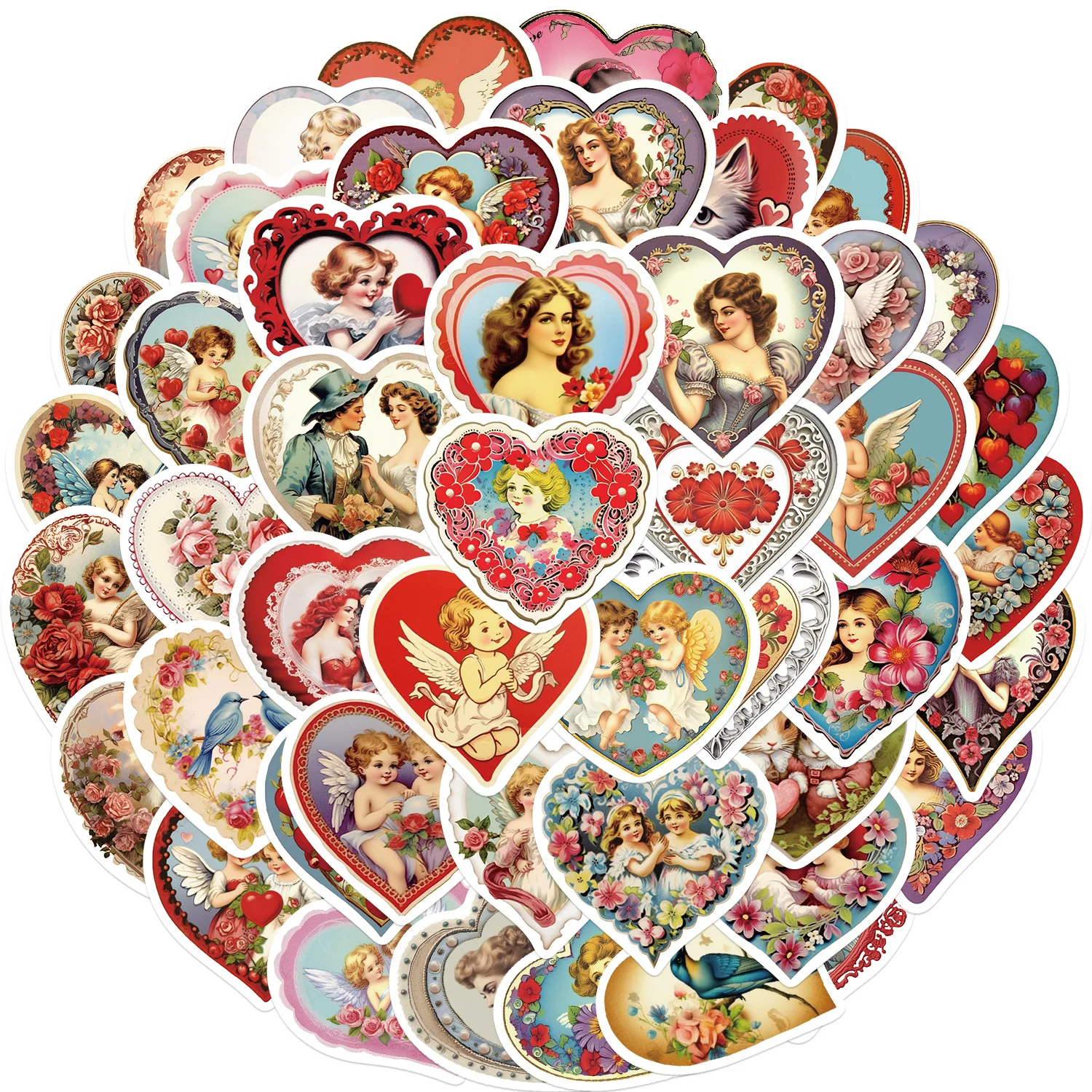 10/30/50Pcs Vintage Victorian Love Sticker For Suitcase Skateboard Laptop Luggage Fridge Phone Car Styling DIY Decal StickerS