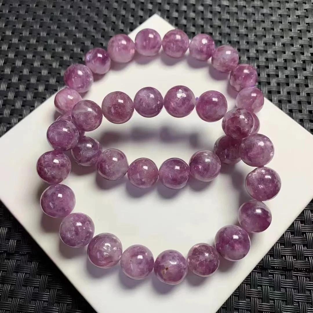 11MM Natural Purple Grandmother Crystal Bracelet Handmade Crystal Quartz Jewelry Stretch Bangle Children Birthday Gift 1PCS