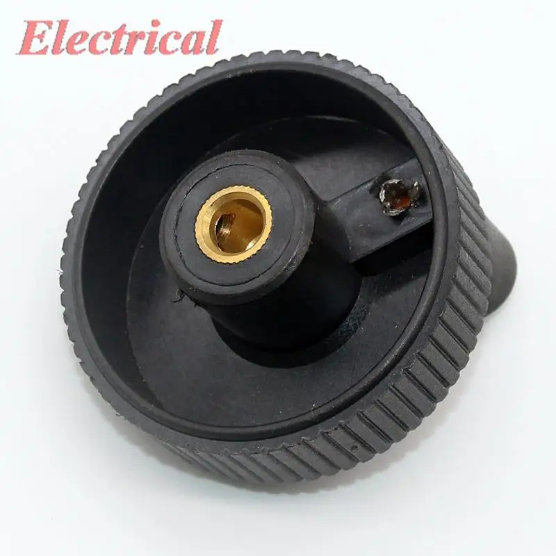 1pc 6mm 8mm 10mm 12mm Bore Dia. Plastic Hand Wheel Revolving Handle Grip Knob Black 50mm 60mm Diameter