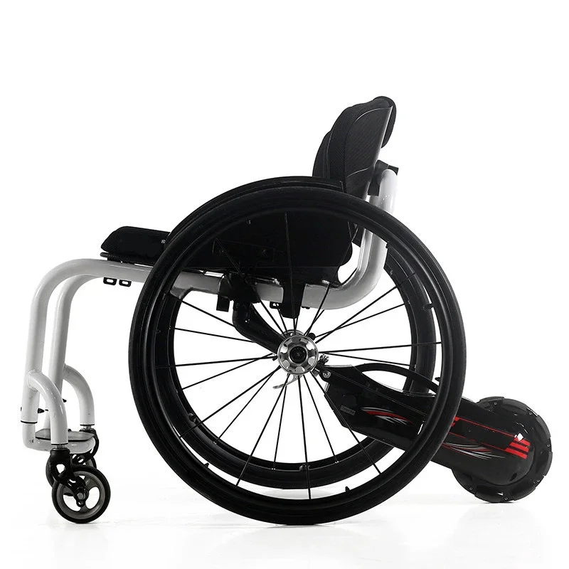 

manual attachment small tail rear drive booster assist folding leisure sports wheelchair front
