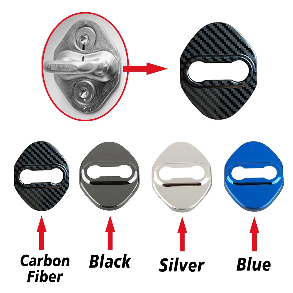 4pcs Car Door Lock Buckle Protection Cover Anti-rust Waterproof for Honda Civic Si Type R Mugen 2000 -2012 2013 2014 2015 - 2025 view 2