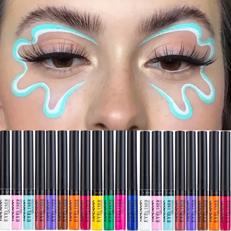 Wasserdichte Bunte Flüssigkeit Eyeliner Bleistift 12 Farben Langlebige Quick-Dry Braun Grün Blau Rosa Eye Liner Stift kosmetik Werkzeuge