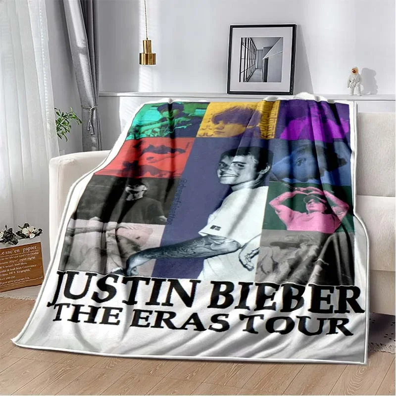 3D Pop Singer Justin Bieber JBiebs Soft Plush Blanket Warm Flannel Blanket Throw Blanket for Living Room Bedroom Bed Sofa Picnic