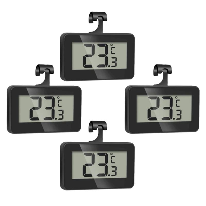 ABAE-Fridge Thermometer, 2 шт., цифровой холодильник с морозильной камерой, кухонный термометр для использования в помещении, водонепроницаемый, большой ЖК-дисплей