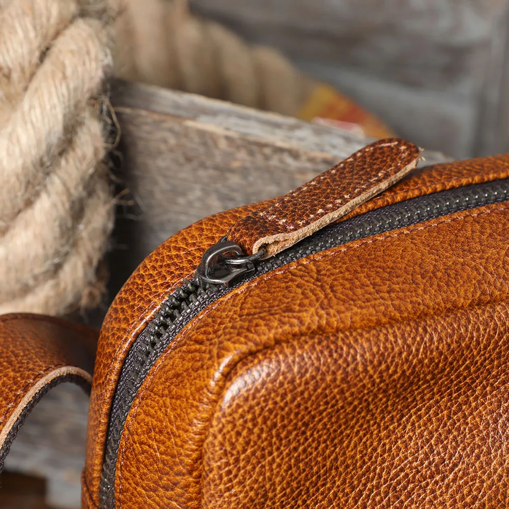 Vintage Echtleder Herren-Umhängetaschen Handgefertigte Crossbody-Messenger-Taschen für Männer Handy & Schlüssel – Detail 12