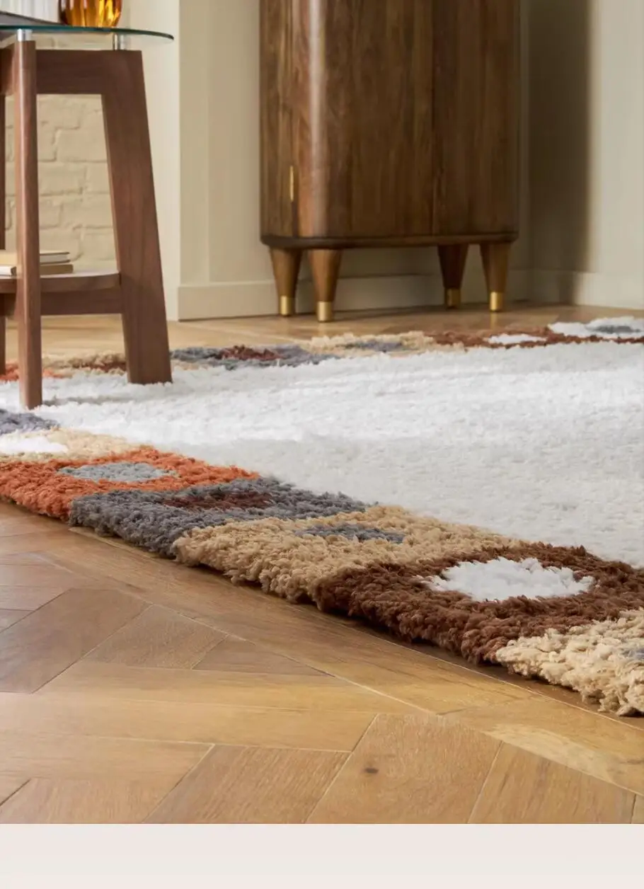 American Style Plush Living Room Carpet Soft Warm Thick Parlor Decor Area Rug Simple Moroccan Bedroom Rug for Cloakroom Mat