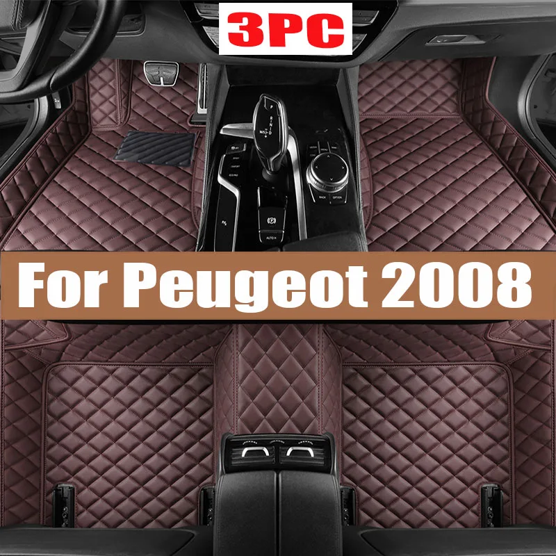 

Car Floor Mats For Peugeot 2008 P24 2020 2021 2022 Luxury Leather Mat Rugs Durable Pad Anti Dirty Carpets Set Car Accessories